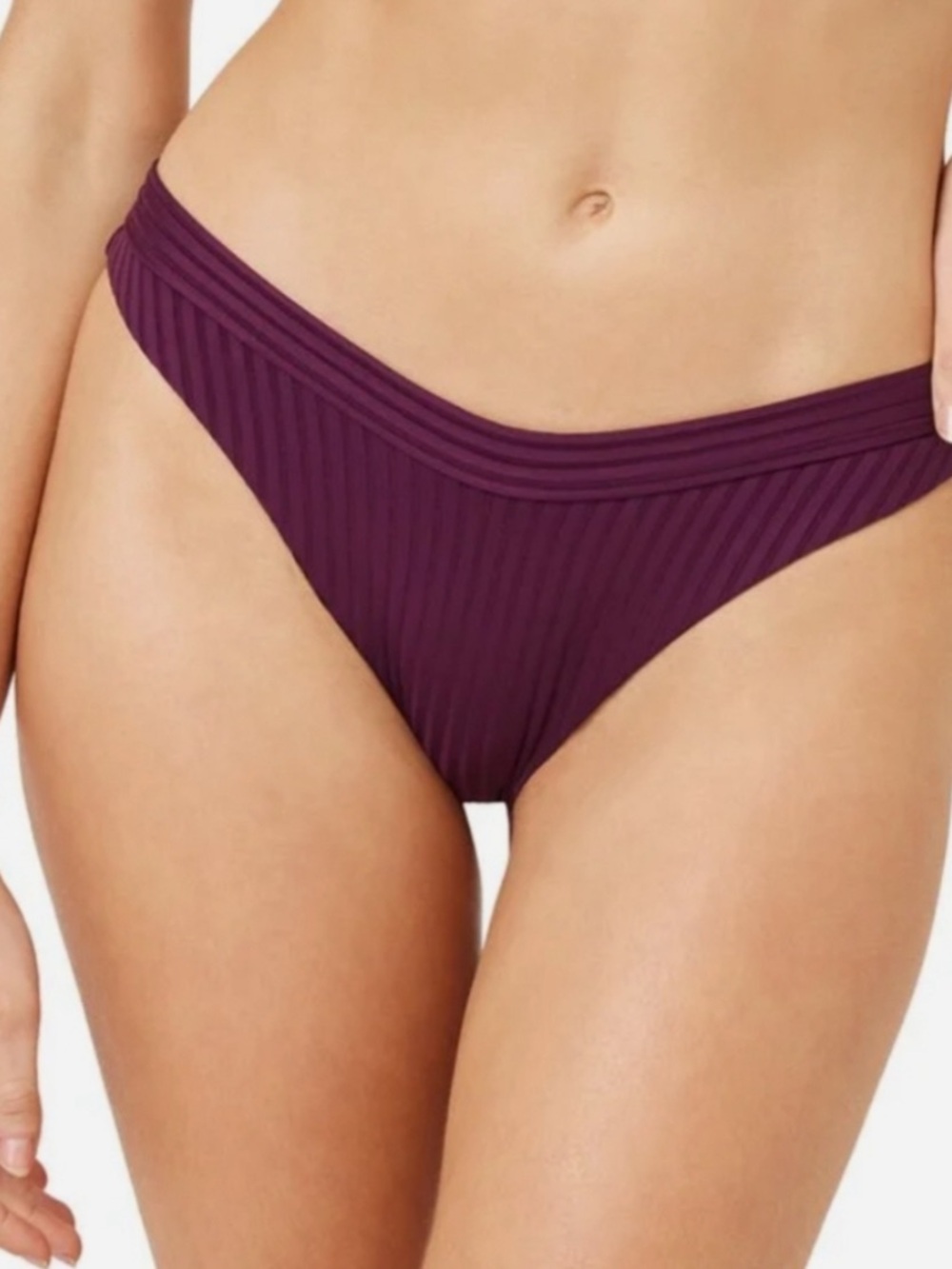 L*Space Mercer Swim Bikini Ribbed Bottom in Merlot